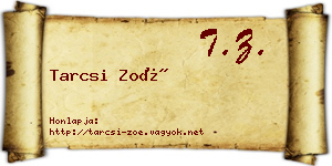 Tarcsi Zoé névjegykártya